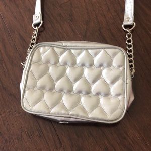 Justice silver hearts purse
